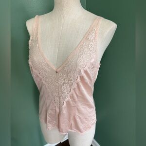 Vintage Pink Lace Trim Camisole